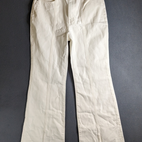 Madewell Women's Cream White Baggy Flare Jeans W27 Size - Picture 5 of 14